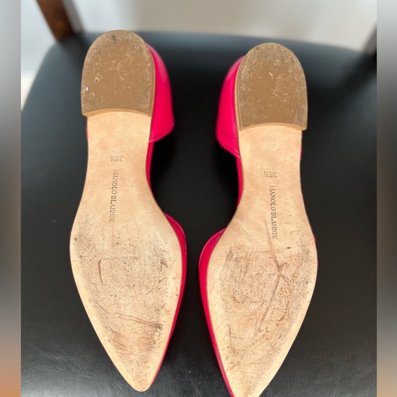 Manolo Blahnik Soussaba d'Orsay fuchsia pink size 38 1/2 lightly worn - Picture 3 of 4